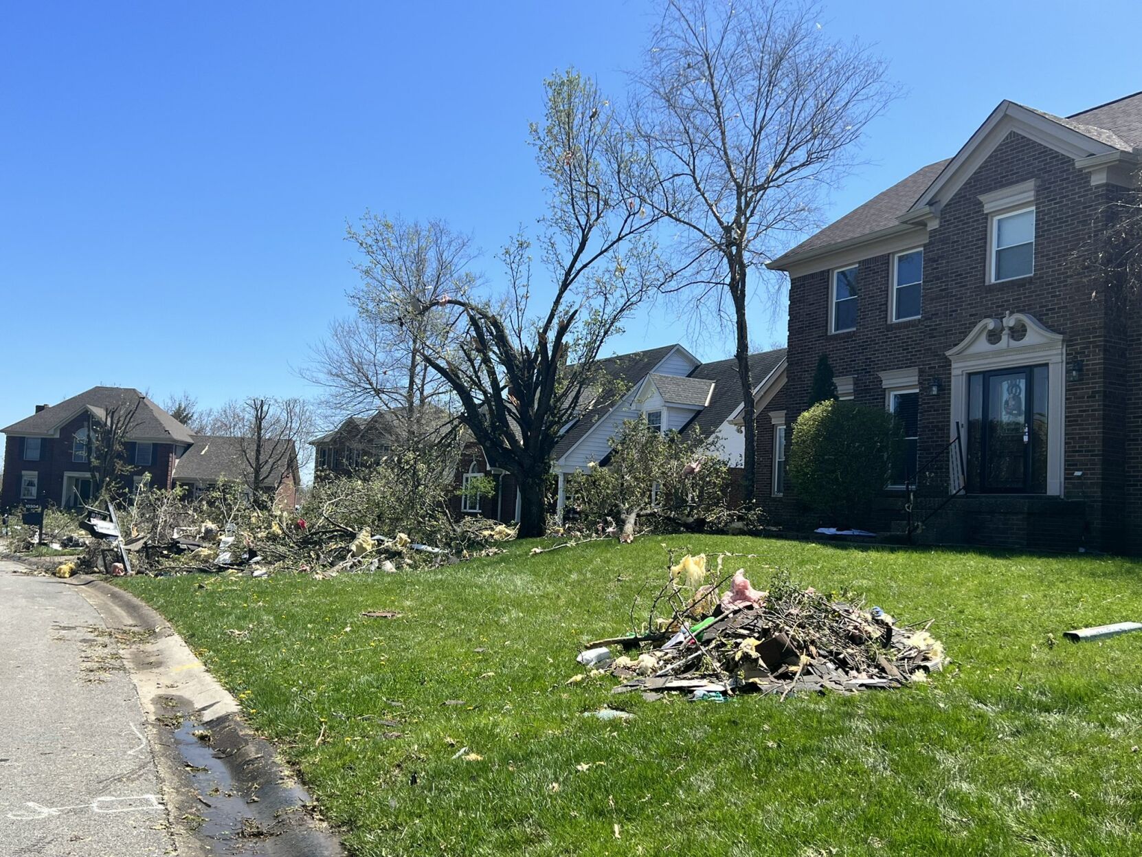 April 13, 2022 storm damage on Bohannon Station Road, in Louisville